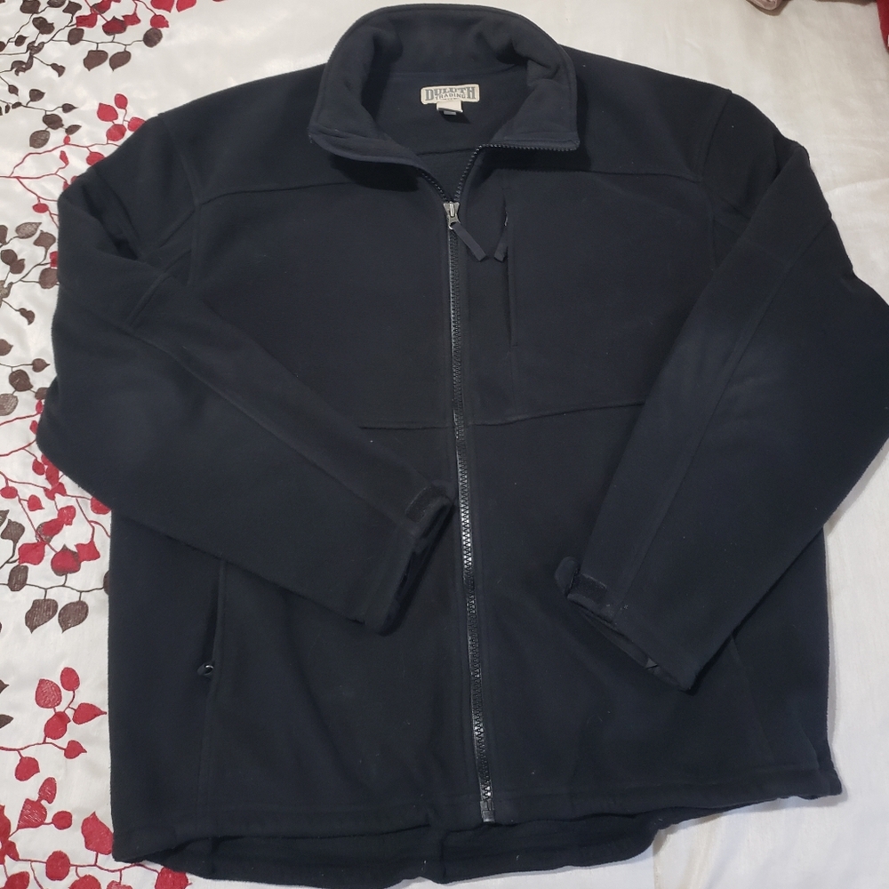 Men's Duluth XL Black Fleece Zip-Up Jacket
